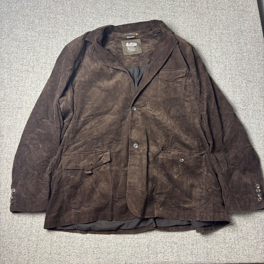 Midtown Blazer Mens 3XL Brown Corduroy Sport Coat Jacket Casual Utility Cotton
